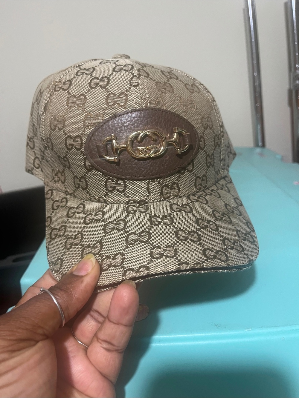 Cute fashion source unknown Monogram Baseball Cap with Leather Patch
